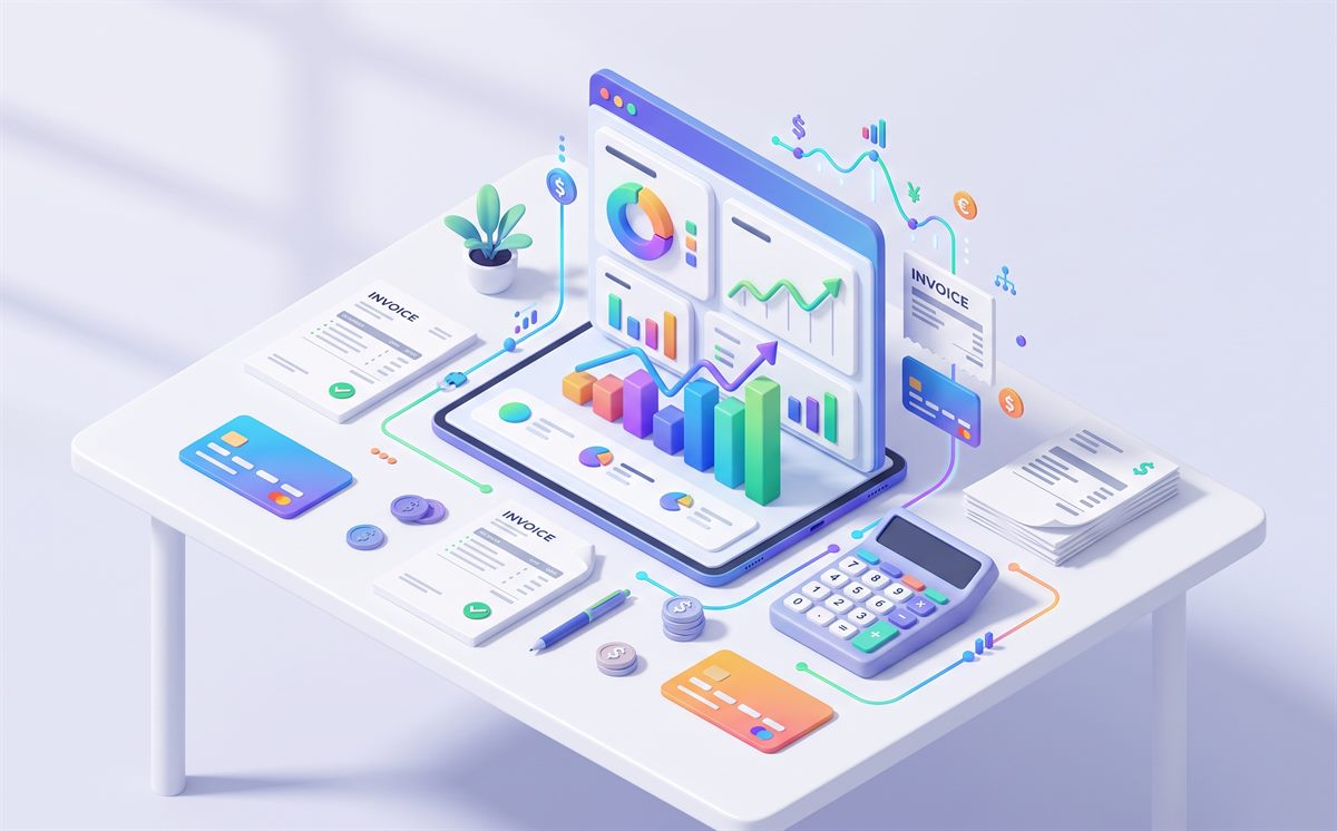 Financial management software illustration